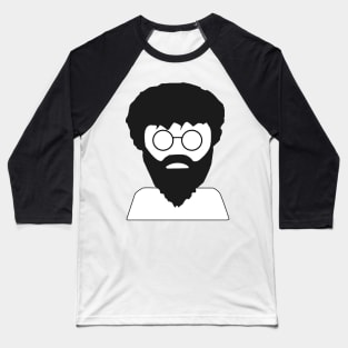 Modern Cave-Man - Hippie Man - Bearded Man with Glasses Baseball T-Shirt